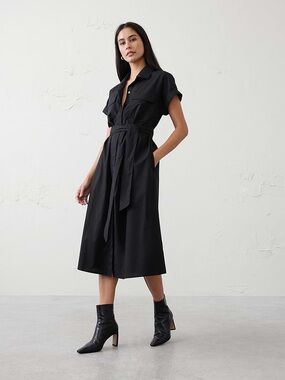 Banana Republic POPLIN UTILITY MIDI SHIRTDRESS